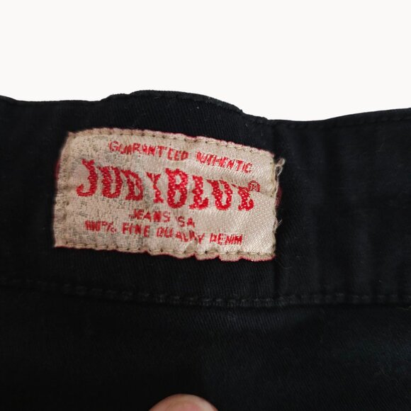 Womens Slim Fit High Waist Plain Solid Black Denim Jeans Goth Emo Judy Blue 1X - Picture 11 of 12